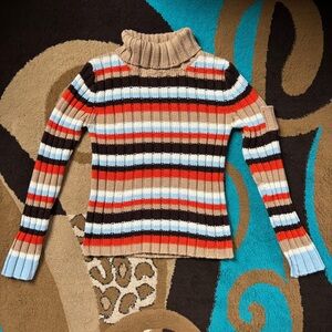 Energie Striped Knit  Turtleneck Sweater
